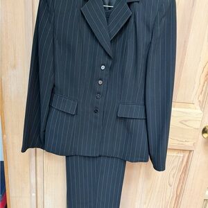 Women's Black Pinstripe Suit Jacket & Pants